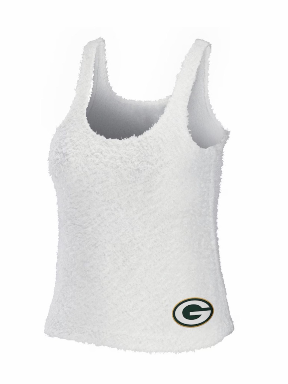 Women Green Bay Packers WEAR by Erin Andrews Cream Cozy Scoop Neck Tank Top*NEW